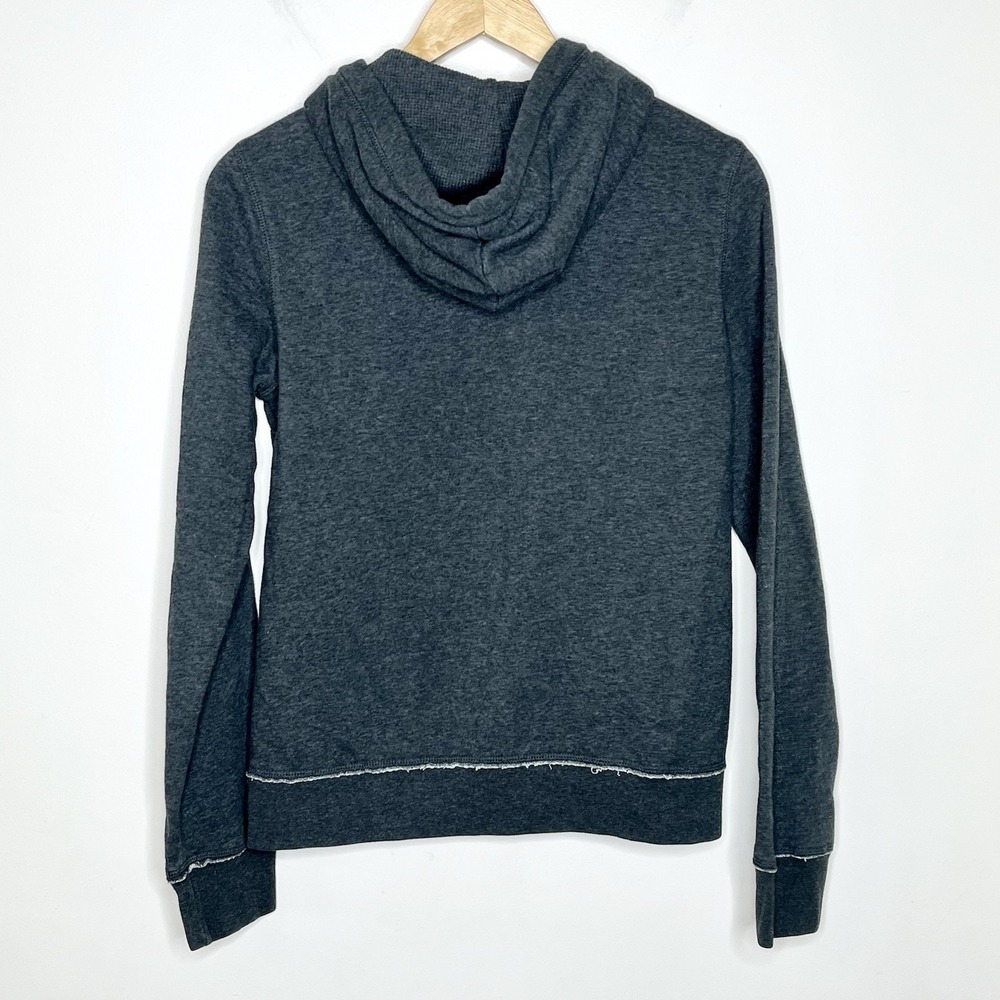 Aeropostale Full Zip Logo Hoodie Gray Womens L Fleece Sweatshirt Y2K Style - Picture 9 of 10